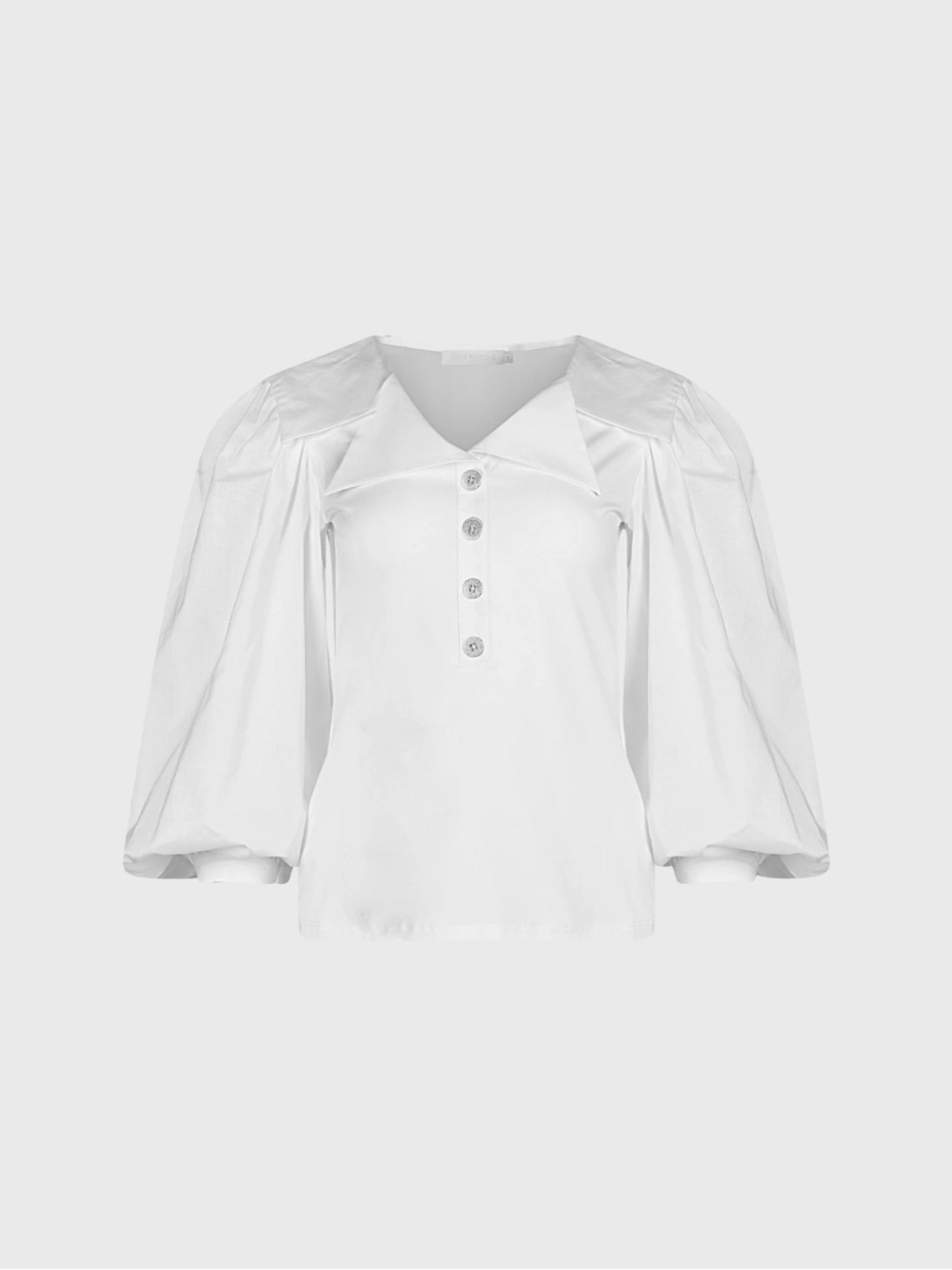 Anne Fontaine Tamaris Shirt
White Jersey Knit Pullover Shirt With Poplin Double